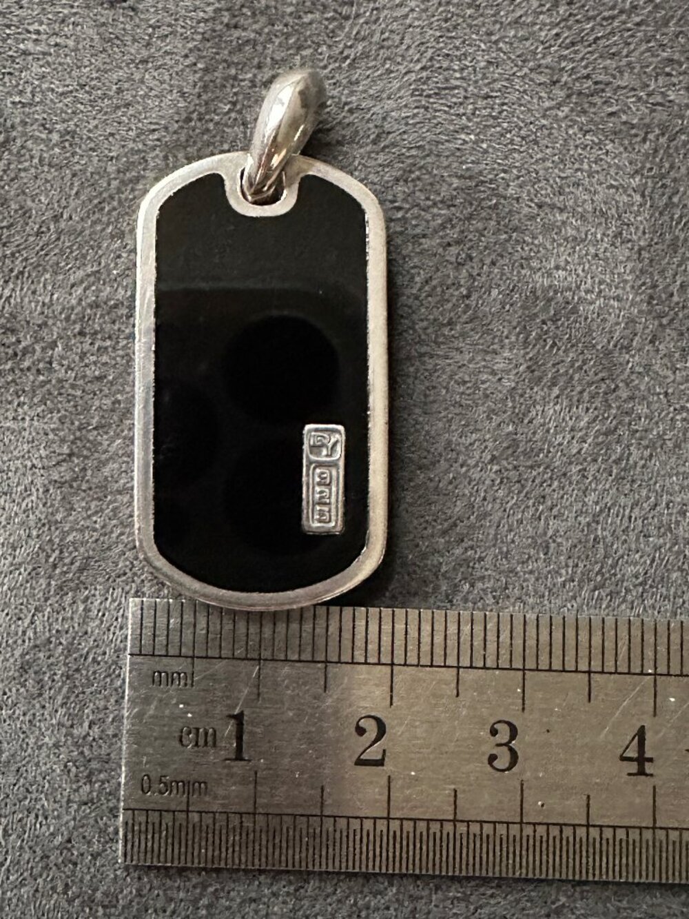 David Yurman Exotic Dog Tag Pendant w/ Black Onyx - Picture 13 of 14